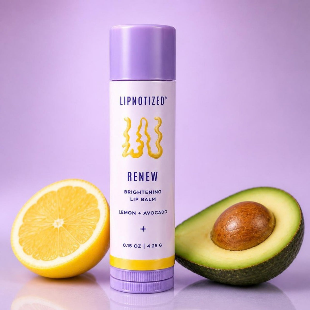 Renew brightening lip balm by Lipnotized with fresh lemon and avocado