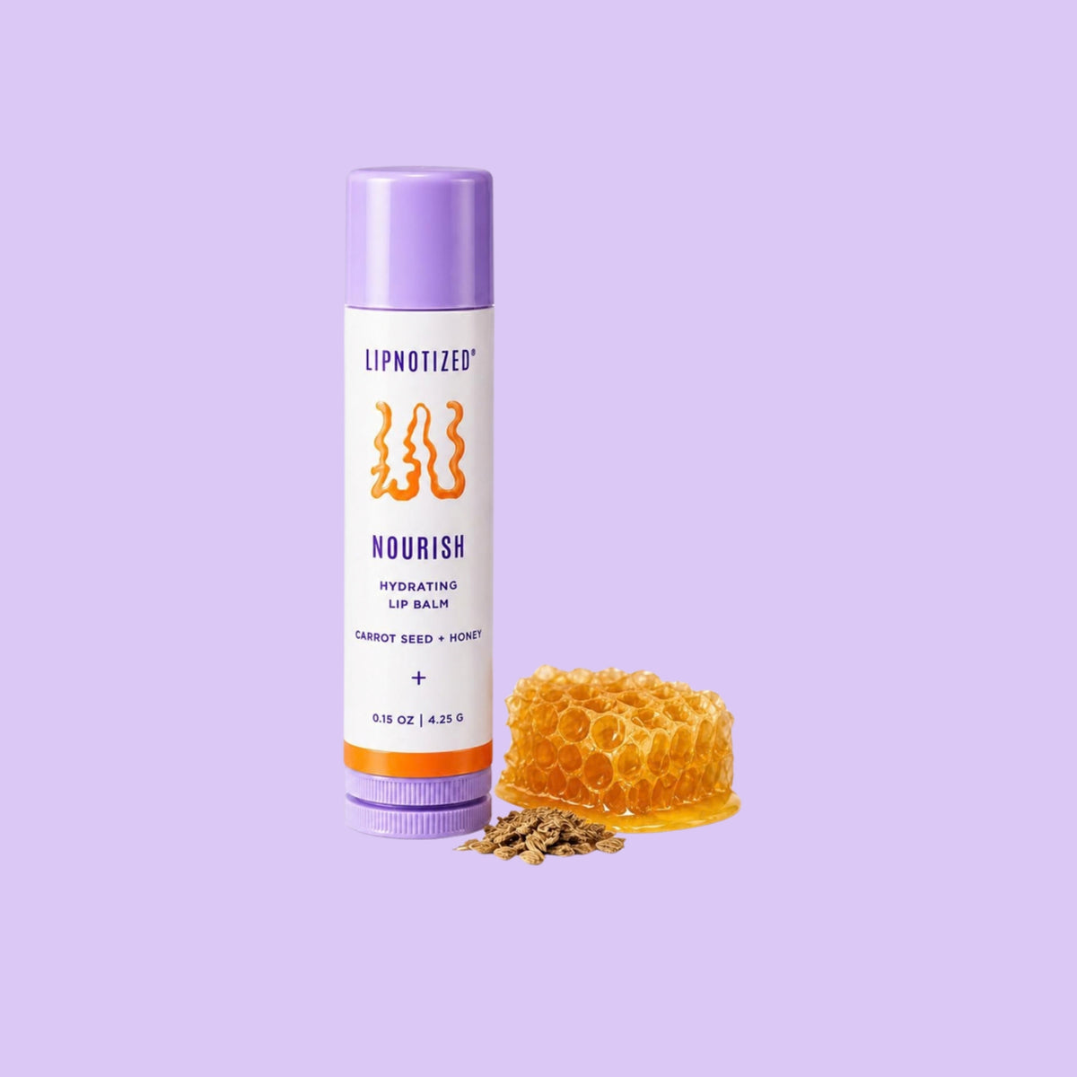 Nourish Hydrating Lip Balm with honeycomb and carrot seeds