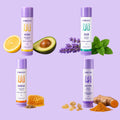 The Lipnotized Full Set: Renew, Calm, Nourish and Restore lip balms with their ingredients